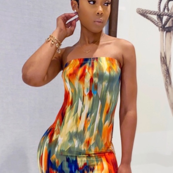 Beautiful Colorful Tube Dress - Picture 4 of 4